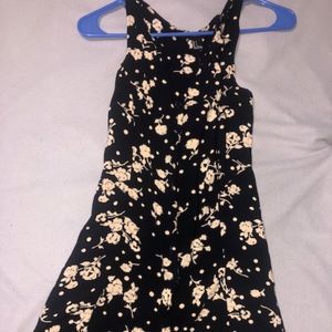 Black and creme floral romper